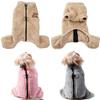 Winter Hunde Overall Mantel Warm Vierbeinig Haustier Jacke mit D-Ring Weiche Flanell Kleidung für Kleine Mittelgroße Hunde Yorkshire Chihuahua Welpen Kostüm Outfit