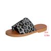 Large Size Beach Slippers for Women, Summer New Style with Leopard Print Toe Cover, Soft Soled Women's Sandals for External Wear
