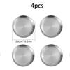 4pcs Stainless Steel Silver Plates, Korean Style Grilled Meat Plates, Household Circular Trays, Bone Plates, Cake Plates