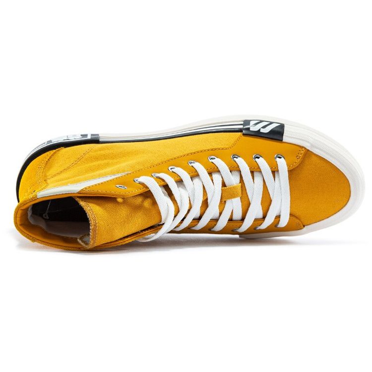 Mizuno Court S Round Toe Lace-Up Slip-Resistant Durable Breathable Lightweight High-Top Canvas Shoes Unisex Sneakers Yellow D1GH203203