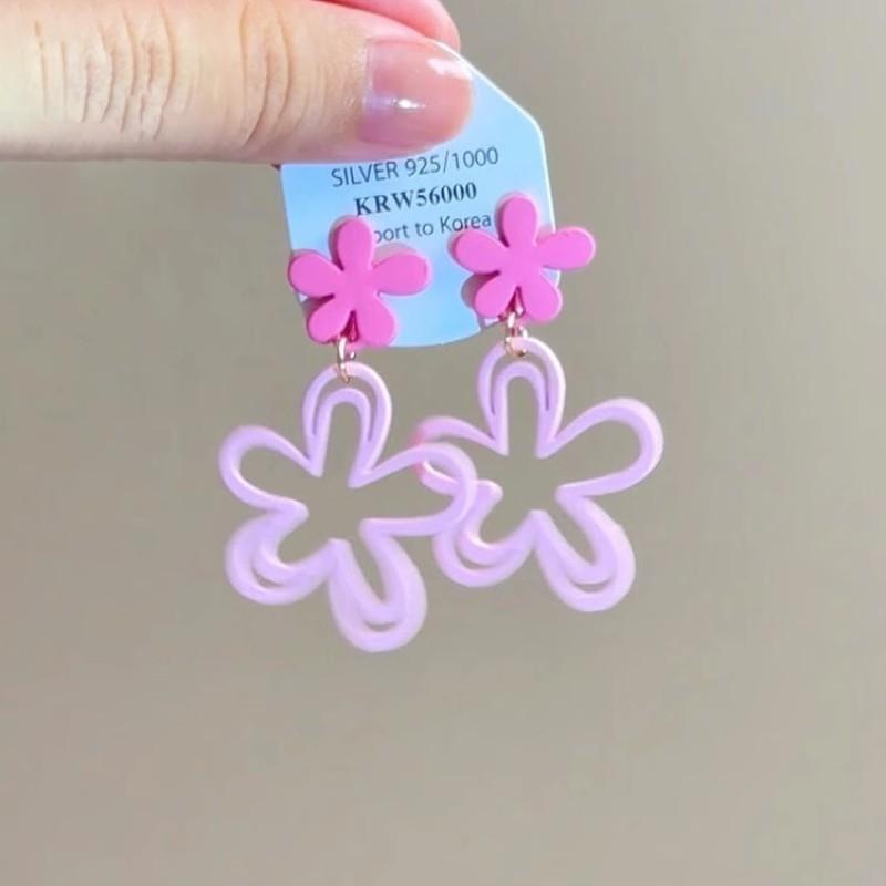 Color summer gorgeous fireworks earrings girl heart dopamine personality contrasting color fun stud earrings long beaded earrings
