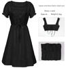 Foreign Trade Hot-Selling European and American Plus-Size Steampunk Gothic Victorian Era Ruffled Sleeveless Dress for Women