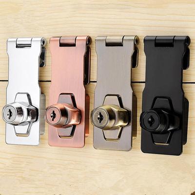 High Quility Heavy Duty Locking Hasp And Staple Punch-free With Lock Double Door Cabinet Lock Office Cabinet Security Hardware