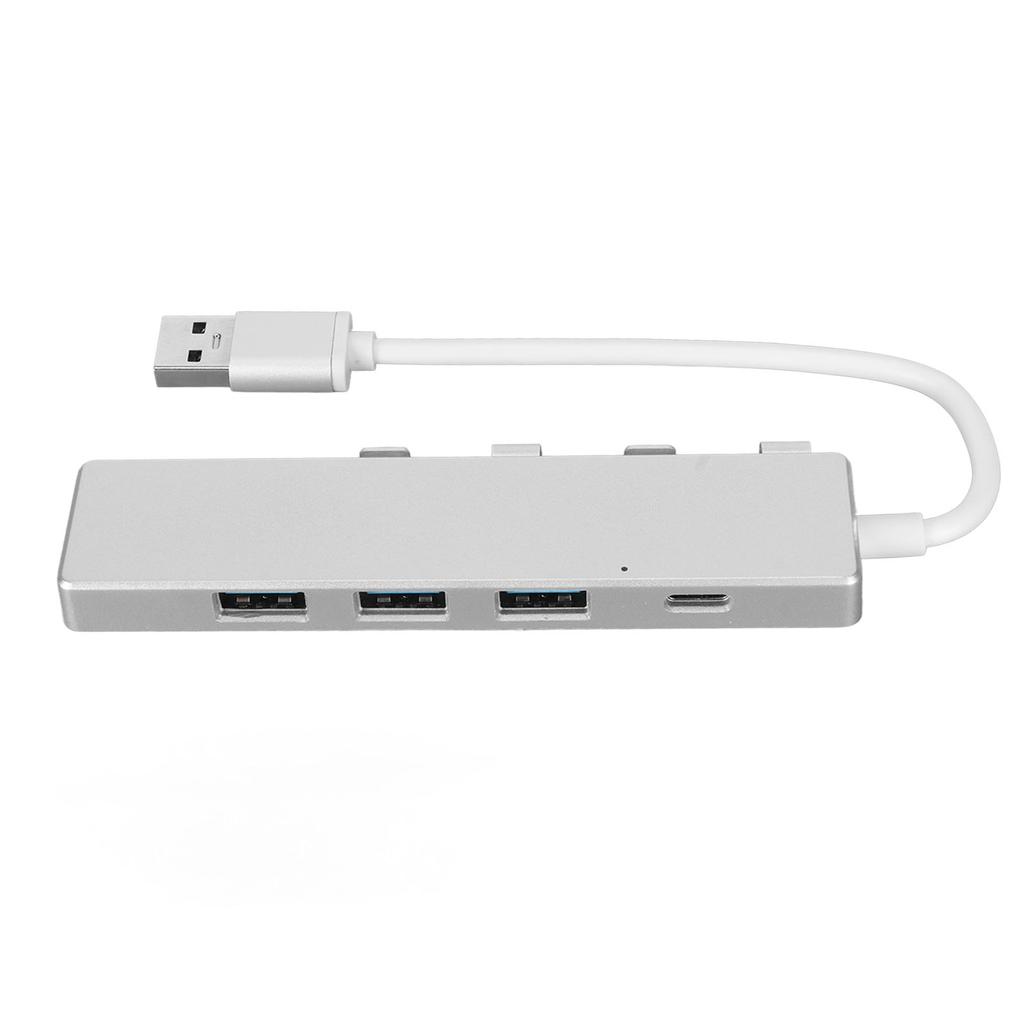USB Hub Multiport USB3.0 3 USB2.0 USB C Docking Station for Connecting USB Flash Drive Wireless Mouse Keyboard Silver