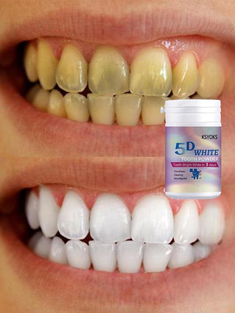 5D Bright White Tooth Powder, Deep Cleaning, Oral Protection, Bright White Teeth, Fresh Breath