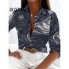 Leopard Print Pattern Lapel Button Women's Shirt 3D Printed Casual Fashion Long Sleeve Button Shirts New Spring Clothes Top