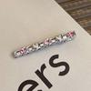 Fashion Luxury Crystal Hairpins Vintage Heart Pink Rhinestone Silver Hair Clips For Women Girls Sweet Barrettes Hair Accessories