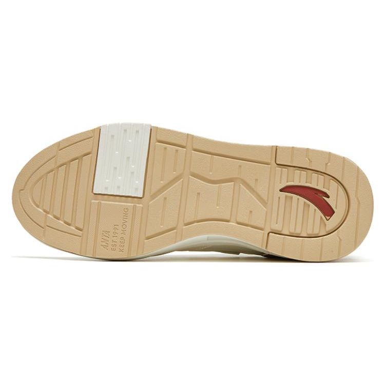 Anta Aotu Non-Slip Wear-Resistant Breathable Low-Top Skate Shoes Men Skate Shoes White Brown 912328076-3