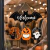 Spooky Home Entrance Sign Halloween BOO Door Sign, Bat Welcome Hanging Wooden Ghost Pumpkin Gift for Friends Black Cat Hanger Ornaments Front