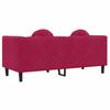 2 Seater Sofa with Cushions Burgundy Velvet