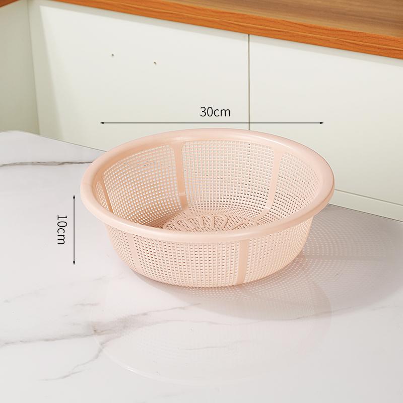 Large Size Plastic Drain Basket Kitchen Vegetable Washing Basket Hollow Out Fruit Basket Round Sieve Rice Cleaning Basket