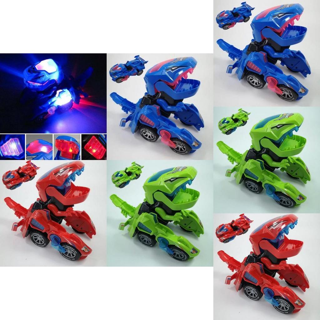 Elektrisches Dinosaurier-Transformationsauto mit LED-Lichtern und Soundeffekten