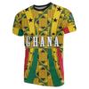 Camisetas Gráficas com a Bandeira de Gana Moda Estampa do Emblema Nacional Ganês Camiseta para Homens Uso Diário Dashiki Academia Roupa Esportiva Tops Roupas