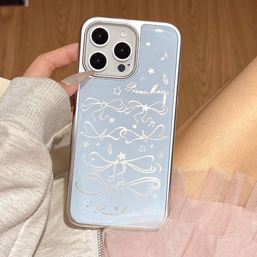 

New Hollow Bow Suitable for Apple 16 Mobile Phone Case Iphone15 Protective Case 14 Electroplated 13promax Apple 16