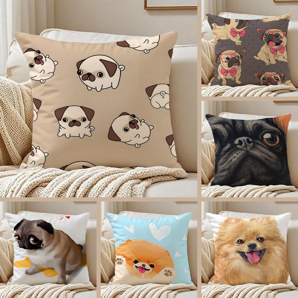 NICE CUTE Pomeranian Dog Cushion Cover Pillowcase Antidustmite Living Room Sofa Decor Cushion Room