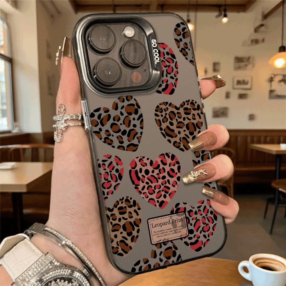 Leopard Print Hearts Hard Phone Case for Xiaomi Redmi Note 15 14 13 12 11 Pro Plus Shockproof Protective Cover
