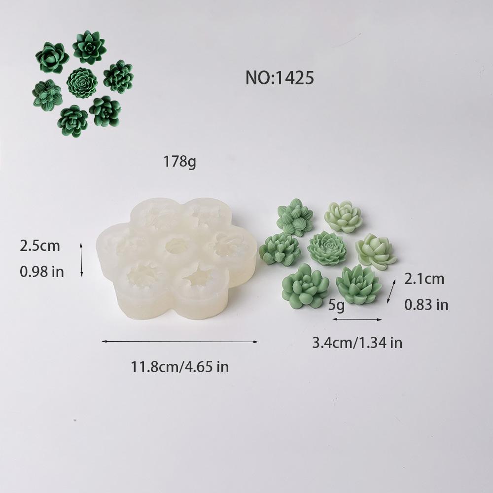 Seven-hole Flower-shaped Succulent Three-dimensional Aromatherapy Gypsum Candle Handmade Silicone Mold