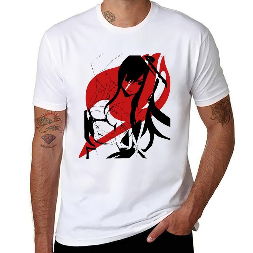 Erza Scarlett from FairyTail TShirt Large Size Casual Short Sleeve Top