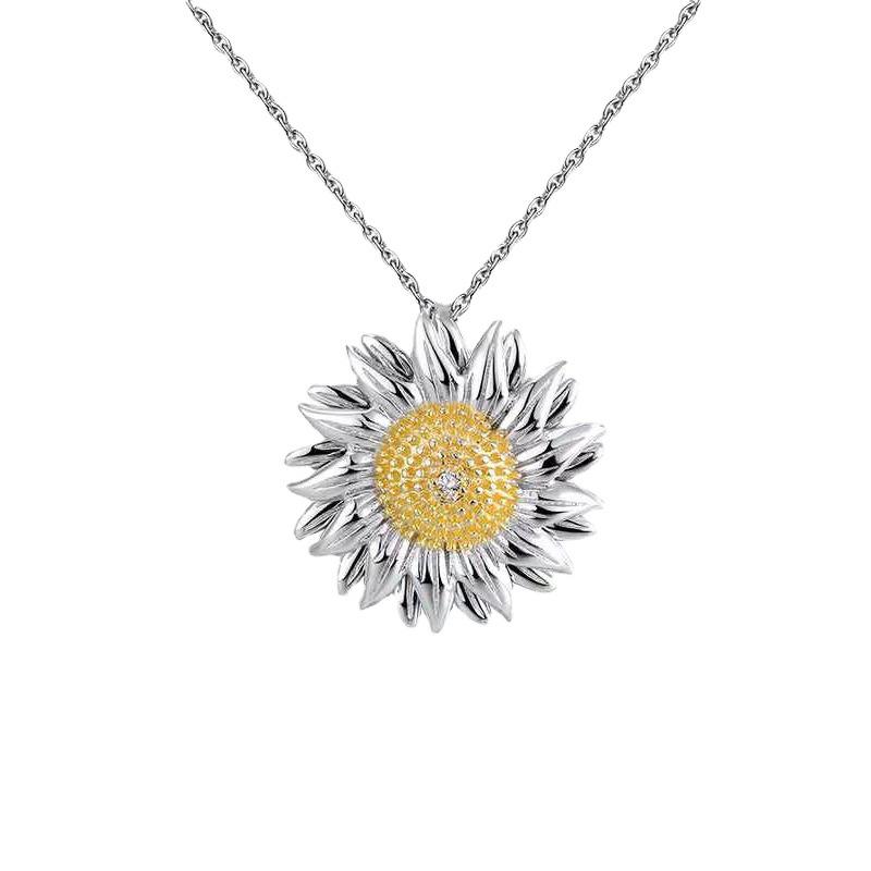 HJJ Sunflower Pendant Necklace - "I Love You" In 100 Languages