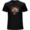 T-shirt Hiwide Riot Band Tour 81-82 Fire Down Under Retro Uomo Nera