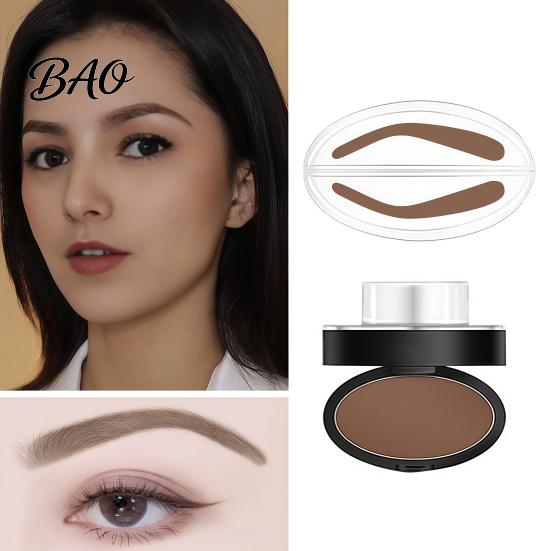 Timbro in Polvere per Sopracciglia a Prova di Sudore & Polvere per Sopracciglia, Sigillante Potente Waterproof a Lunga Tenuta Kit da Viaggio con Specchio, Strumenti per il Trucco Occhi per Donne
