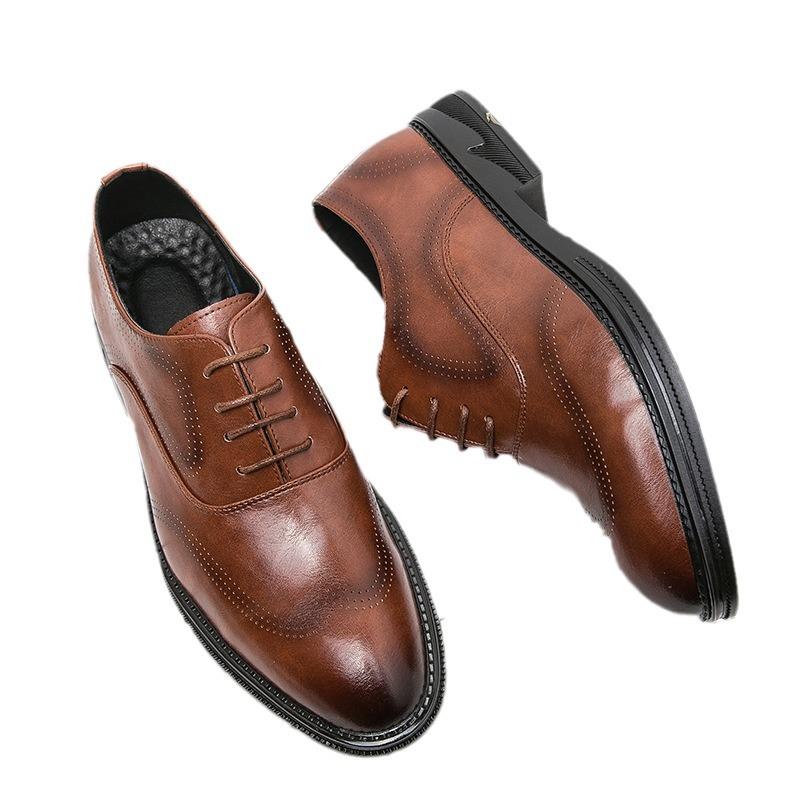 Spring new Brock carved leather shoes breathable casual business dress wedding shoes