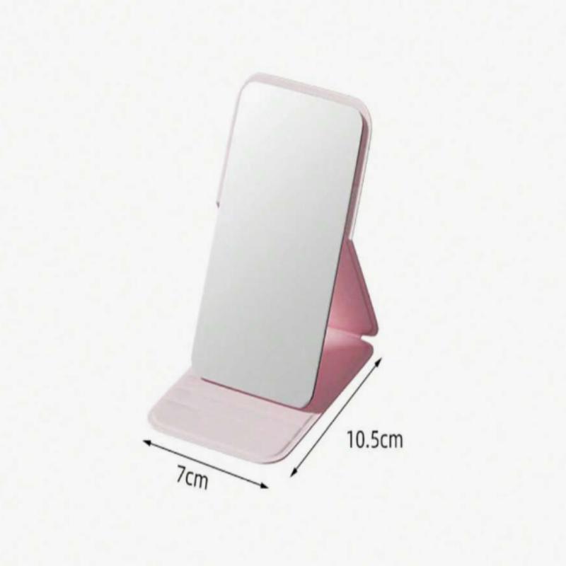Portable Folding Makeup Mirror with PU Leather Cover, Elegant Travel Compact for Women, Gift for Birthday Graduation Home Decor