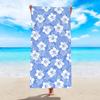 1 Stück Hibiskus Strandtuch, ultrafeine Faser schnell trocknend saugfähiges Badetuch, Outdoor Schwimm Sport Strandtuch