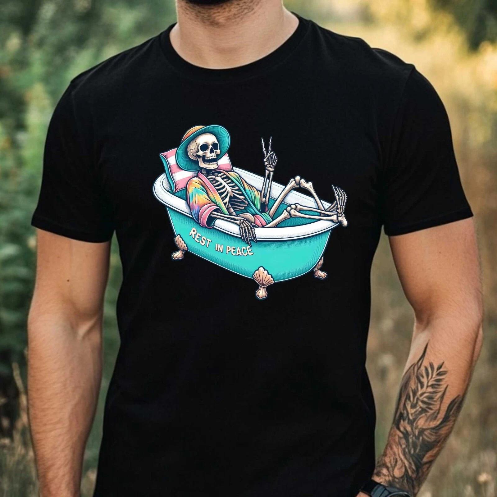 T-Shirt Herren Lustiges Sarkastisches Skelett Motiv Baumwolle Größe XS bis 5XL S