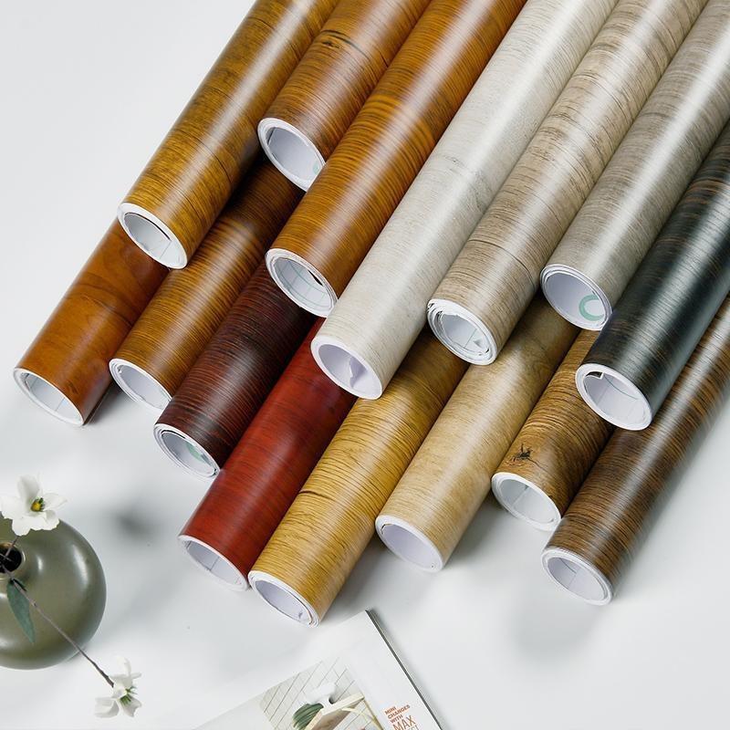 

40CM X 5M Furniture Renovation Stickers Self-adhesive Wood Grain Stickers Wallpaper Cabinets Wooden Doors Tabletops Waterproof 40cm x 5m