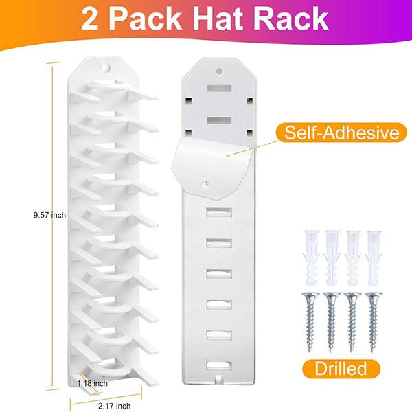 Hat Organizer for Baseball Caps Hat Rack for Wall Wall Mounted Adhesive Cap Rack Hat Holder Hanger Hold Up Cap Baseball Hat Storage Organizer