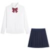 Weißes Langarmshirt in Übergröße für Damen - Abschluss High School Uniform JK Stil Top