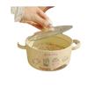 ZISIZ Ceramic Instant Noodle Bowl with Lid and Spoon