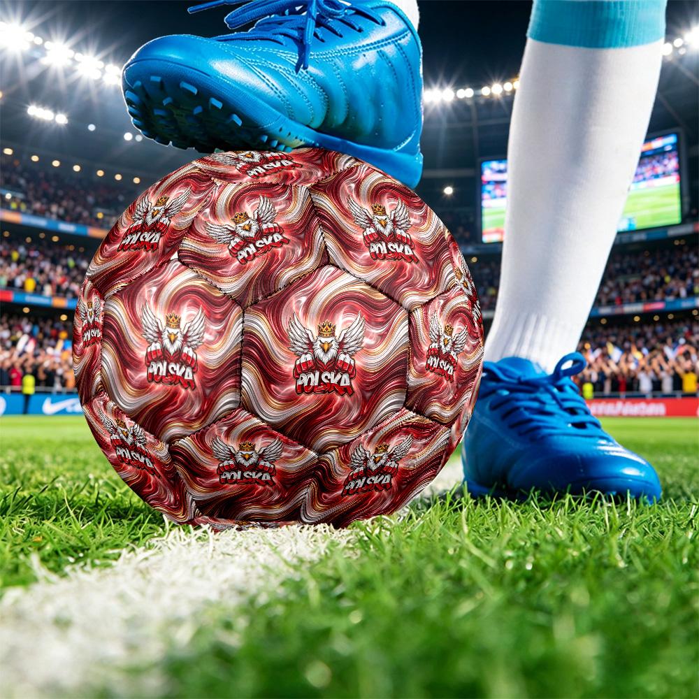 Poland Football Printed Size 5 Soccer Ball Wear Resistant Standard Adult Training Football Fan Gift for Indoor Outdoor Match Sports