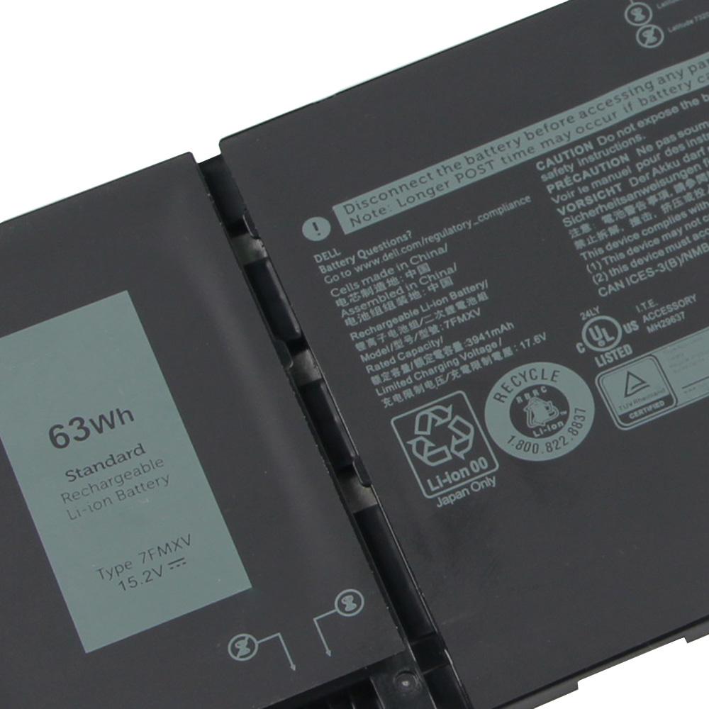 Bateria de Substituição 7FMXV Para DELL Latitude 5320 7320 7420 7520 3941mAh