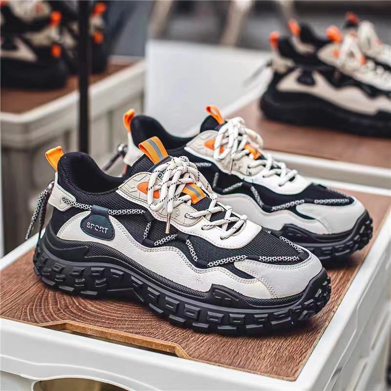 Men's shoes spring and summer breathable net shoes versatile men's sports single shoes casual running platform tire shoes