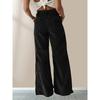 Women Autumn Winter High Waist Corduroy Straight Pants, Draped Slim‑Fit Casual Long Trousers Multi‑Color Wide Leg Bottoms For Daily Street Outfit
