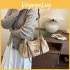 Street Style Tote Bag With Pearl Chain Large Capacity For Daily Use