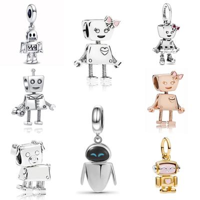 Różowo-złoty miedziany charms Koralik Robot Pasuje do Oryginalnej Europejskiej Miedzianej Bransoletki DIY Biżuteria Damska Prezent