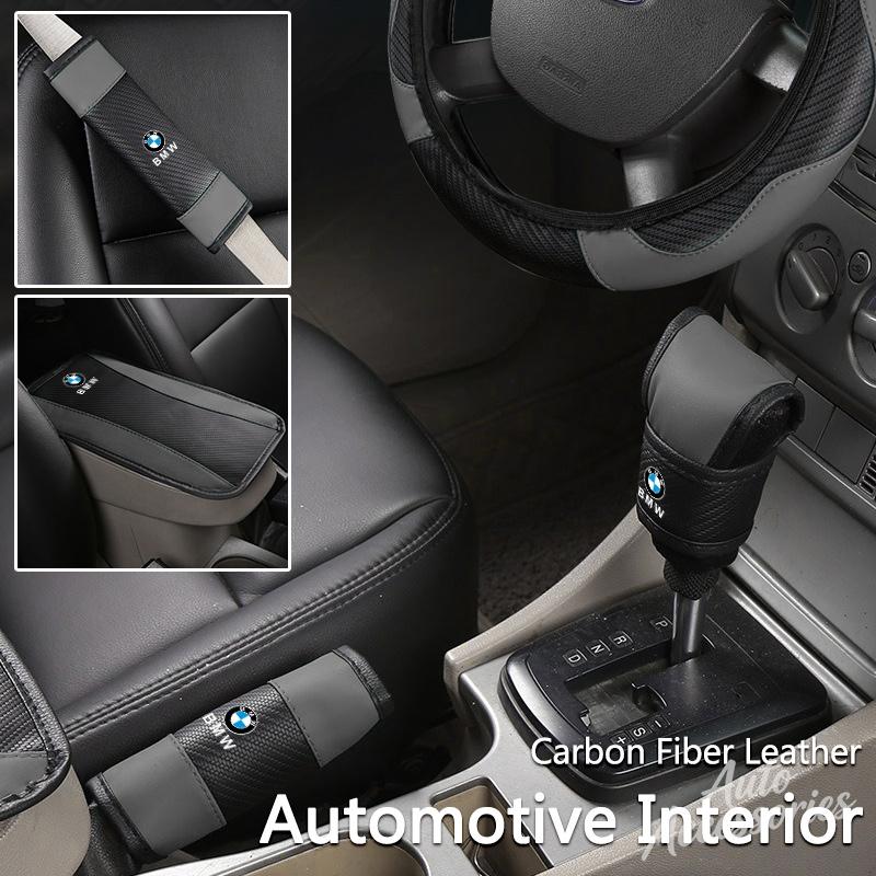 Car Armrest Pad Steering Wheel Cover Seat Belt Shoulder Cover Shift Grip Cover For BMW M2 M3 M4 M5 E46 E90 E60 F10 F30 E36 Sport