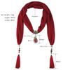 Fashion Elegant Women Long Scarf Retro National Style Tassel Pendant Scarf Christmas Gifts Solid Color