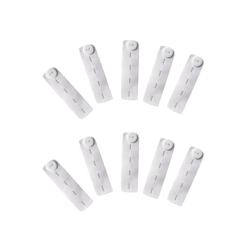 10Pcs Belt Waist Extension Buckle Pant Extender Button Unisex Elastic Trouser Jeans Skirts Buttons for Pregnant Women Fat Man