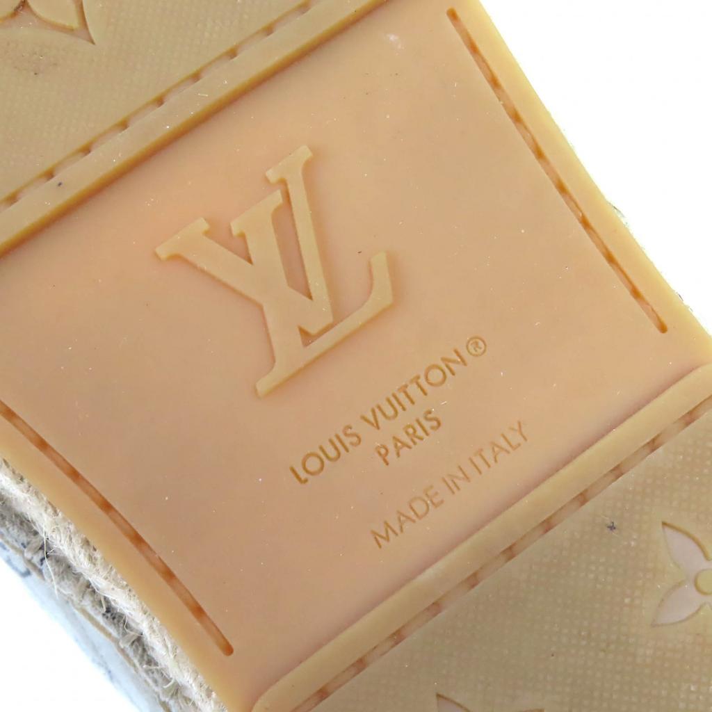 Excellent LOUIS VUITTON Monogram Espadrille Slip-on Flat Shoes Sandals 5.5 Used