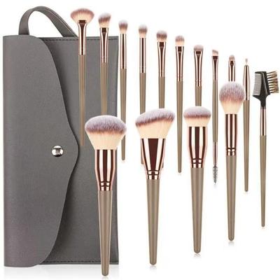Makeup Brushes Professional 15pcs Brushes Set with Case,eyeshadow Brush Set Travel Make Up Brushes with Wooden Handle Softy Synthetic Fiber