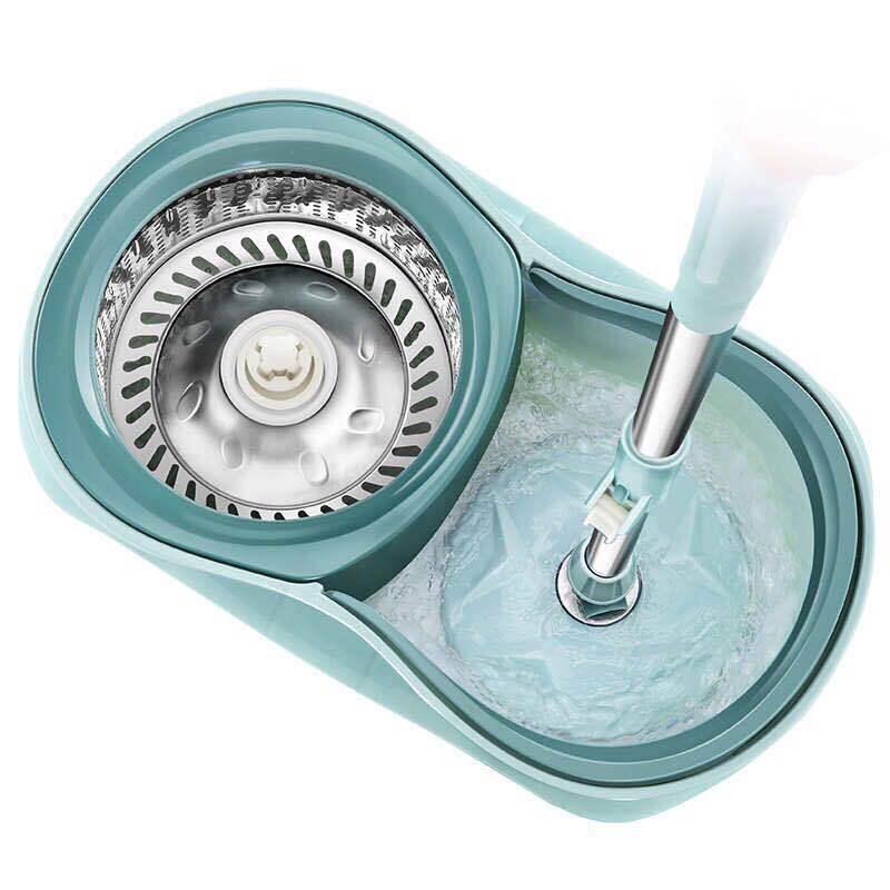 Stainless Steel Dual-Use Rotary Mop with Replaceable Mop Head