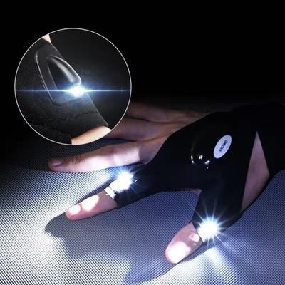 Luz da noite luva sem dedos à prova dwaterproof água led luvas de pesca acampamento caminhadas sobrevivência resgate multi luz ferramenta ao ar livre