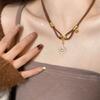 Metal Chain Necklace with Sunflower and Star Pendants Clavicle Choker for Women