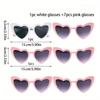 Women Vintage Heart Fashion Glasses, Fashion Cat Eye Heart Glasses For Bridal Shower, Bachelor Party, Wedding, Bride Team Favor