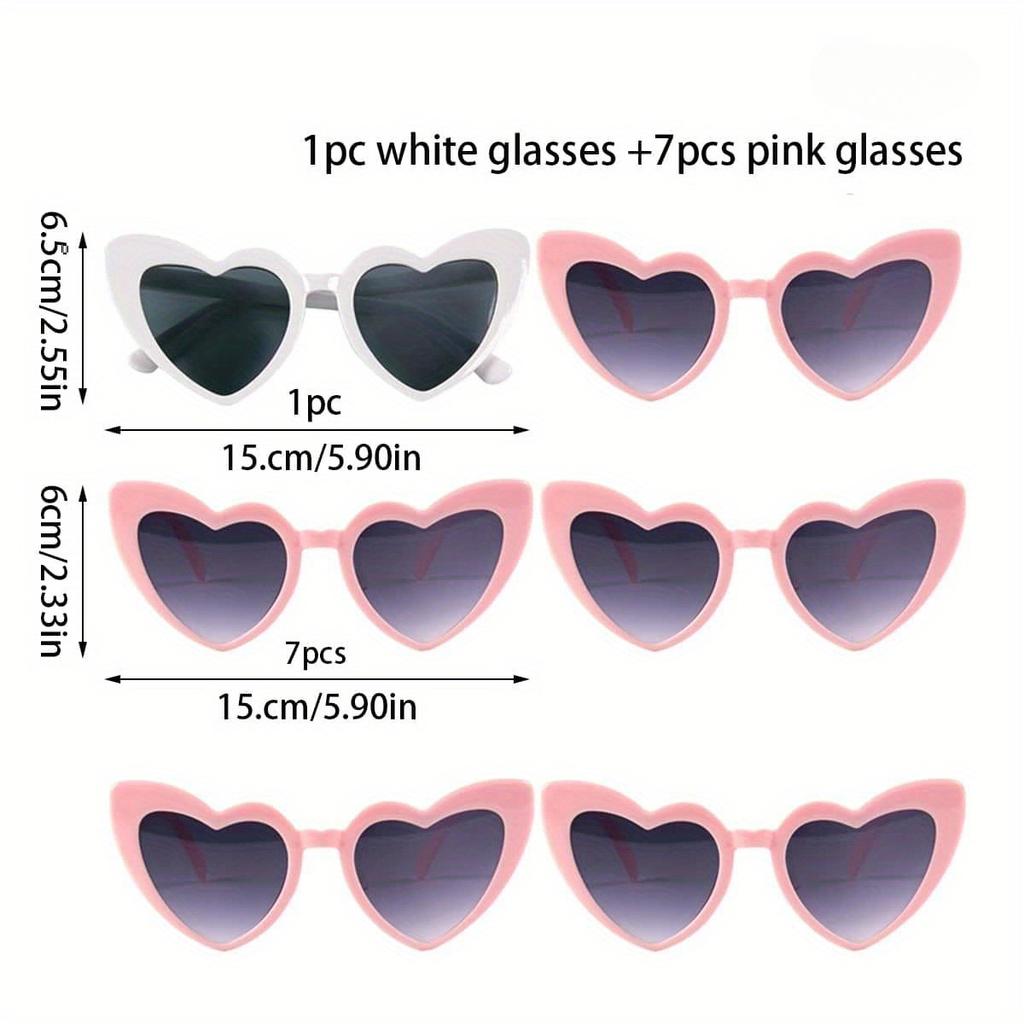 Women Vintage Heart Fashion Glasses, Fashion Cat Eye Heart Glasses For Bridal Shower, Bachelor Party, Wedding, Bride Team Favor