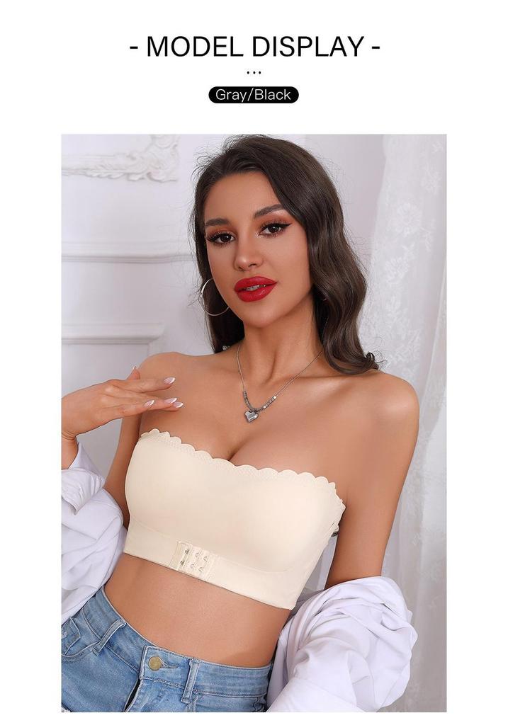 One-Shoulder Non-Slip Strapless Bra with Front Buckle and Invisible Bandage Style
